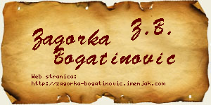 Zagorka Bogatinović vizit kartica